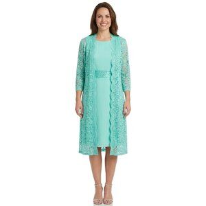 Fanny #1830 Short Formal Dress in Chiffon and Lace-Size XL-Mint-New W/Tags